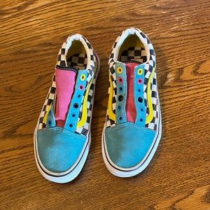 Vans Old Skool Crazy Checks women sz 7 Men sz 5.5Mti competed Skate Shoes
